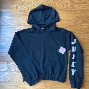 NWT Juicy Couture Girls Black Cropped Sweatshirt-size 12